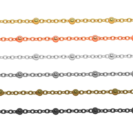 Iron Chain with Jump Ring and Lobster | Size : 20inch Ball Size : 3mm | Qty : 2pcs | RC10