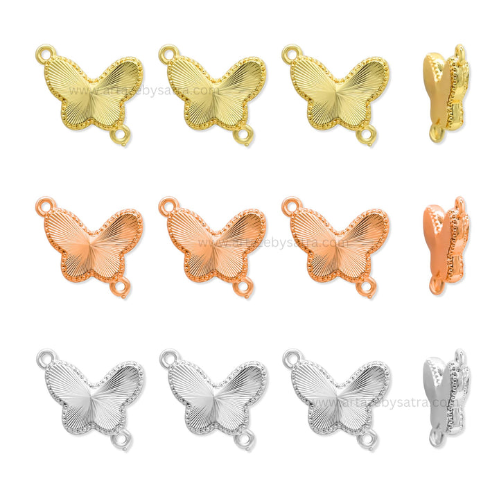 Brass Butterfly Charm Connector | High Quality | Qty : 2pcs