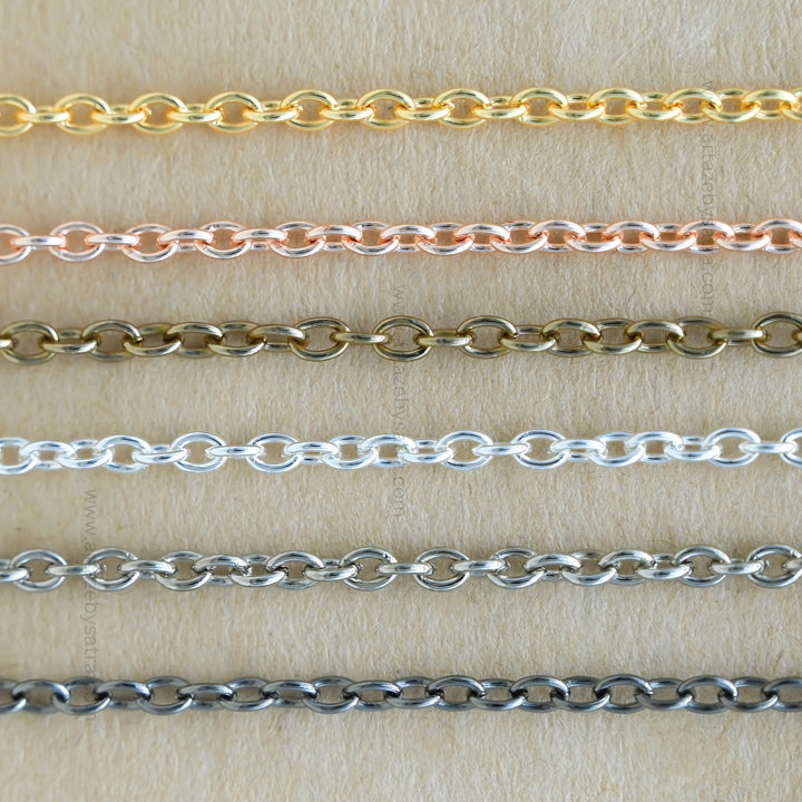 Iron Cross Chain O-Shaped Chain | Size: H-3mm W-4mm | Qty : 100g | IC03