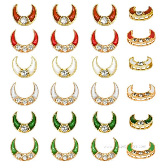 Chand Meenakari Kundan Beads | Qty : 6pcs | MK01
