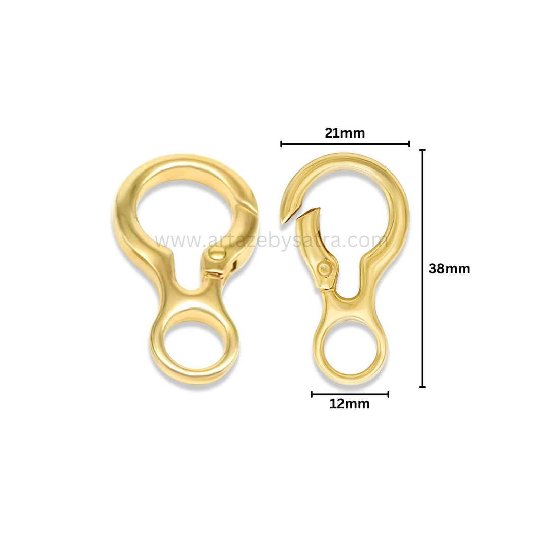 Alloy Lock Clasps | Size : 38mm | Qty : 6pcs | BF271