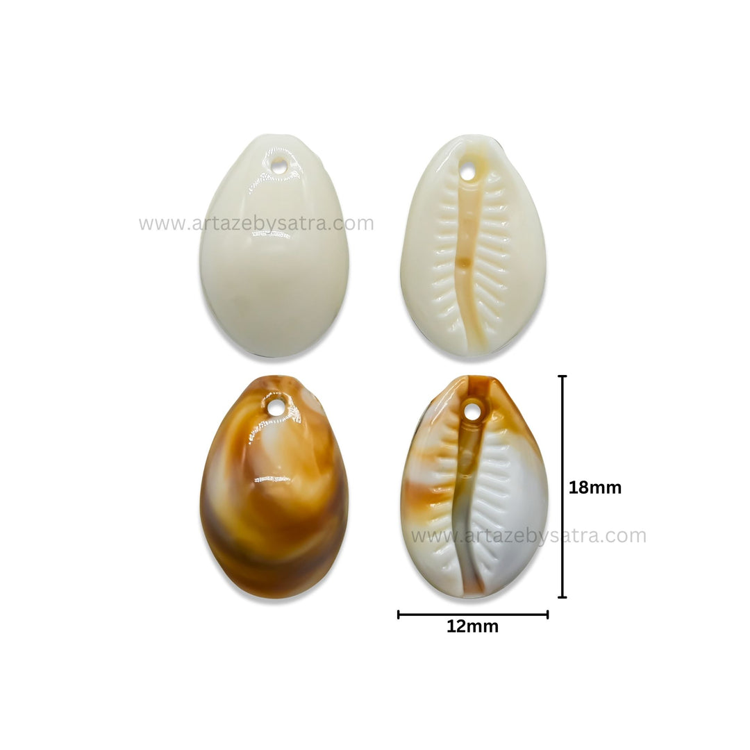 Plastic Cowri Shells (1-hole) | Size : 18mm