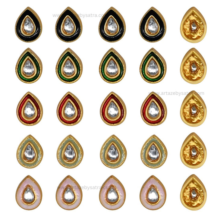 Meenakari Kundan Beads | Size : 12mm | Qty : 12pcs | MKB58