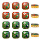 Square Peacock Meenakari Kundan Beads | Size : 18mm | Qty : 6pcs | MK11