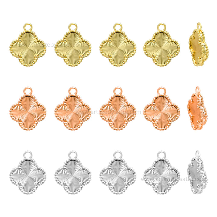 Brass Lucky Clover Charms | High Quality | Size : 18mm | Qty : 2pcs