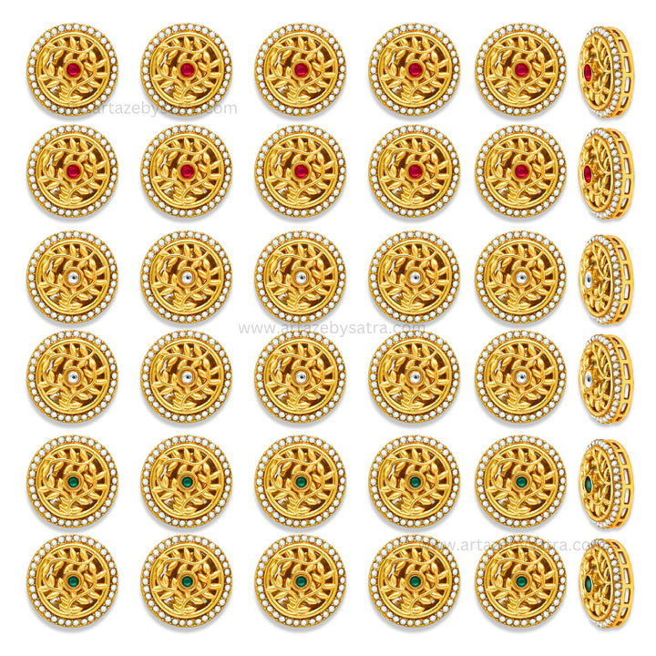 Meenakari Kundan Beads | Size : 19mm | Qty : 12pcs | MK21