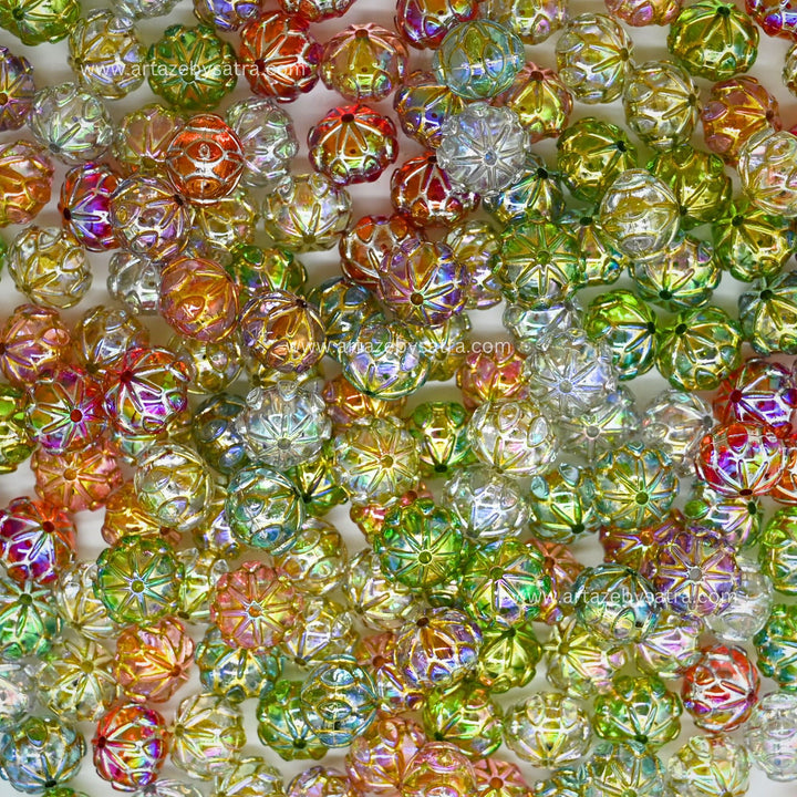 Assorted Round Spacer Plastic Beads (2 Hole) | Size : 15mm | Qty : 6pcs