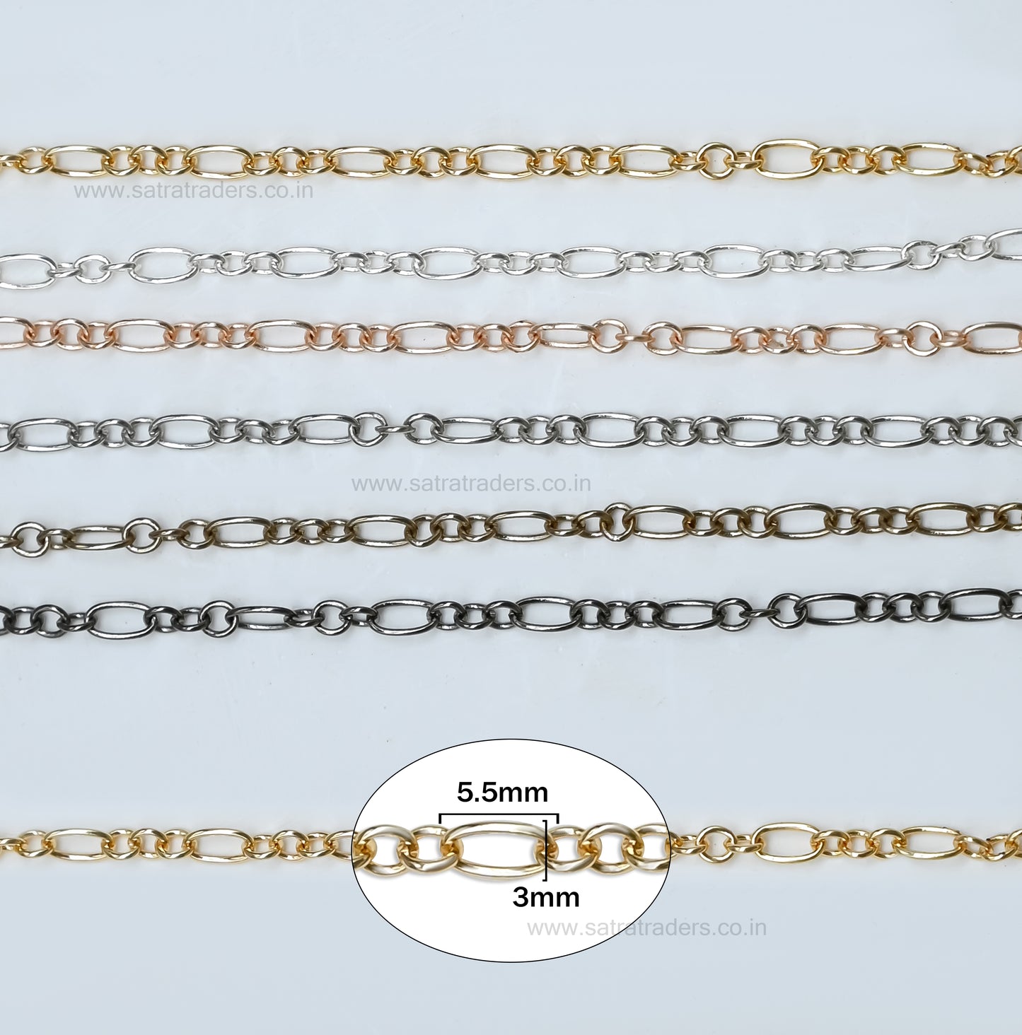 Iron Chain (Indian Plating) | Size : 5.5*3mm | IP13