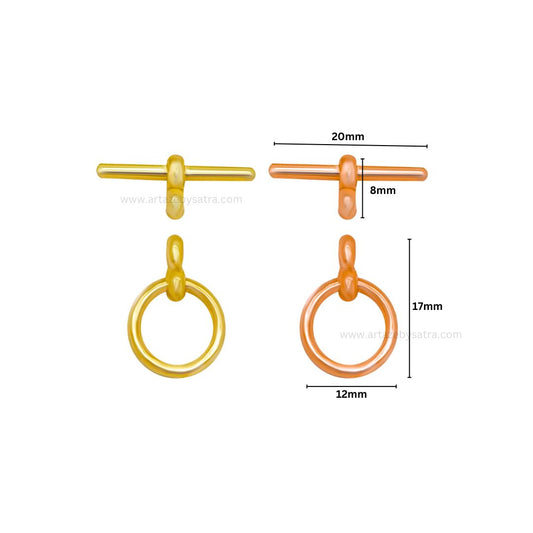 Round Toggle Clasps | Size : 17mm | Qty : 20pcs | BF32