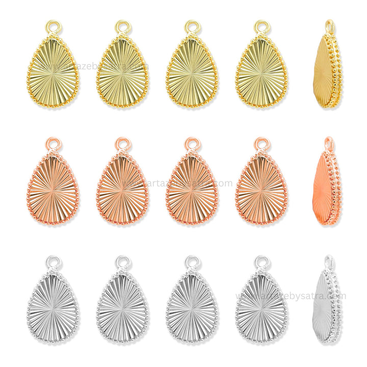Brass Teardrop Charms | High Quality | Size : 18mm | Qty : 2pcs