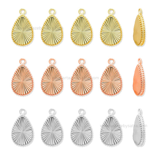 Brass Teardrop Charms | High Quality | Size : 18mm | Qty : 6pcs