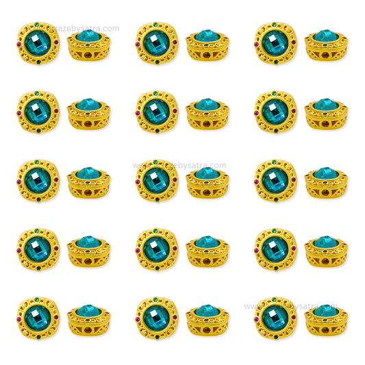 Brass Stone Beads | High Quality | Size : 10mm | Qty : 4pcs