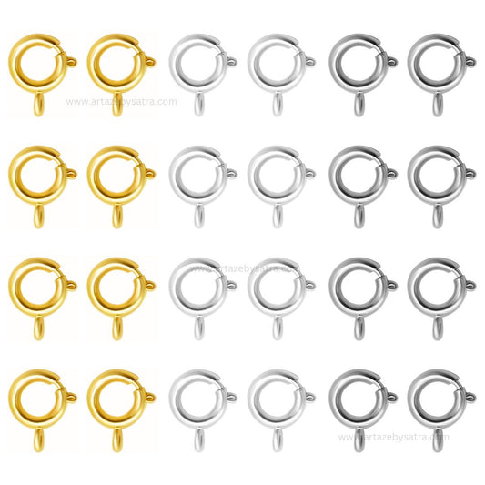 Brass Open Spring Ring Round Clasps | Qty : 25pcs | BF34