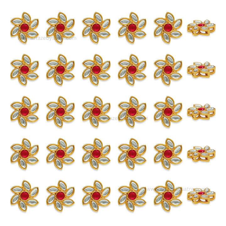 Meenakari Kundan Beads | Size : 18mm | Qty : 12pcs | MK15