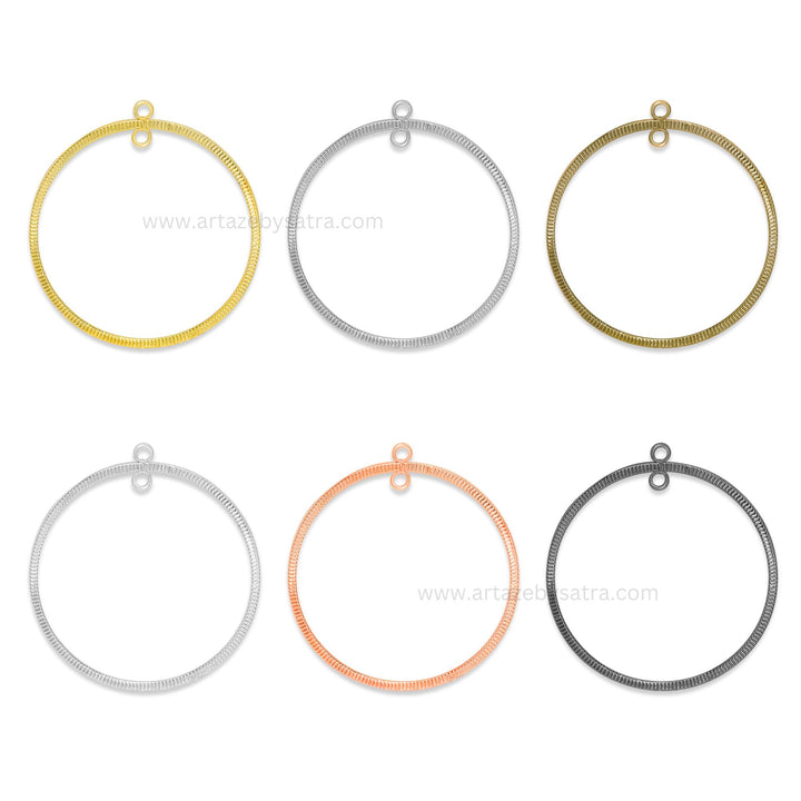 Earring Hoop Plain 2 Loop | Size : 54mm | Qty : 6pcs | EF83