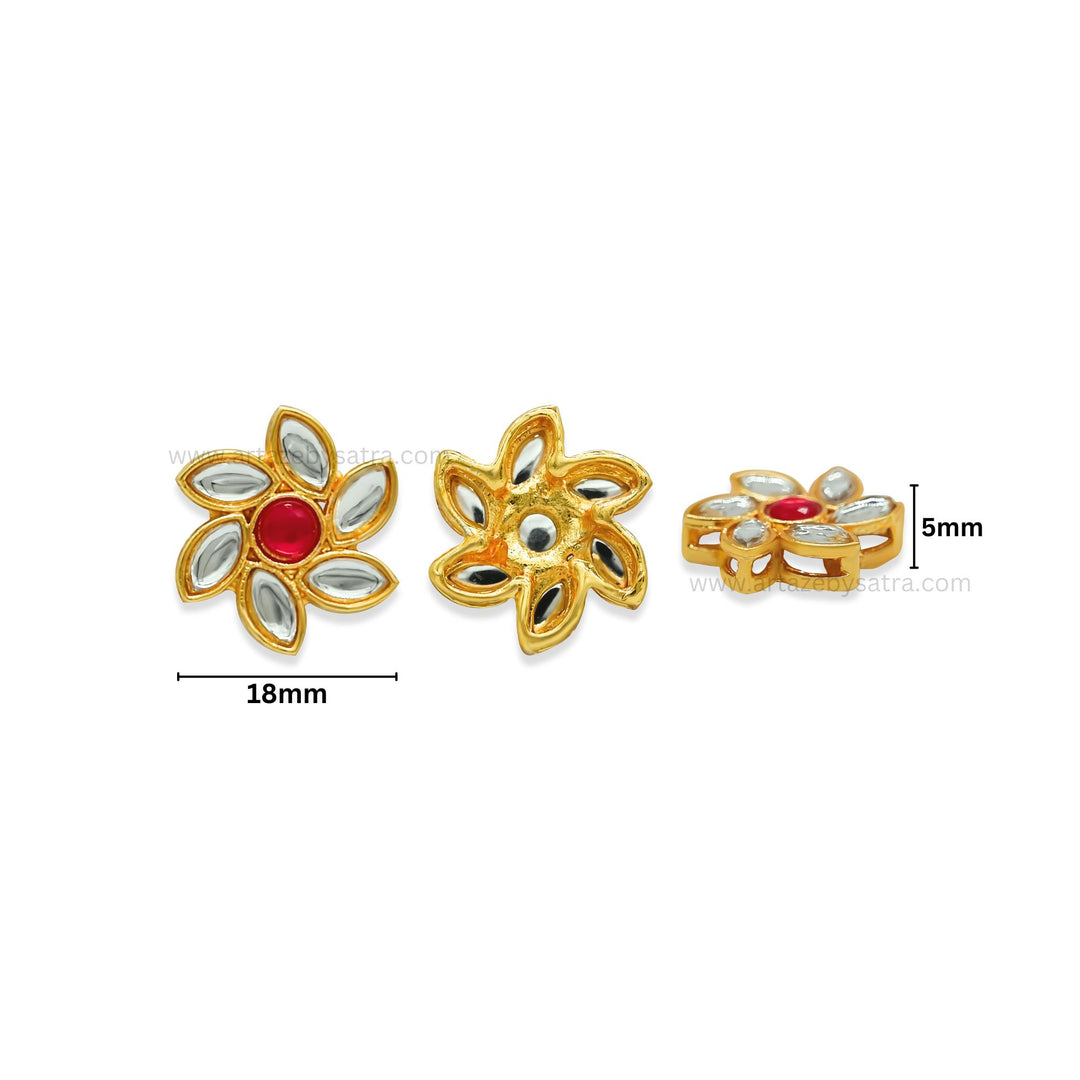 Meenakari Kundan Beads | Size : 18mm | Qty : 12pcs | MK15