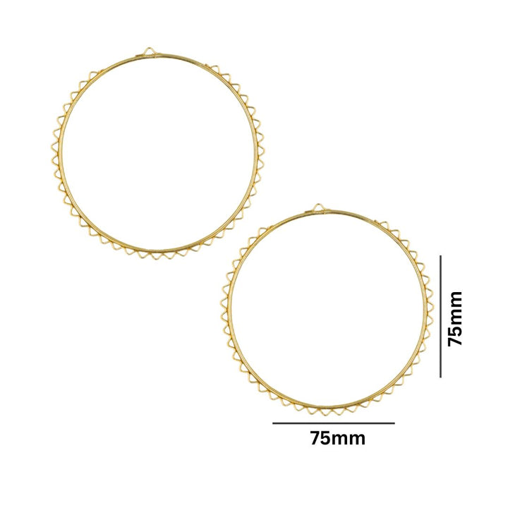 Earring Base 38 Naka Bali | Size : 75mm | 10pcs | EF51