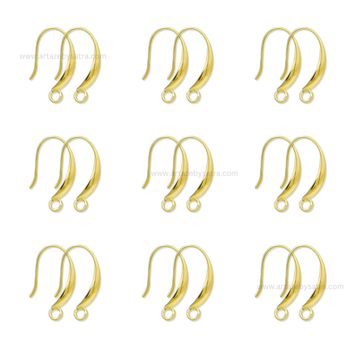 Brass French Earring Hooks with Open Loop | High Quality | Size : 18mm | Qty : 2pcs | EF76