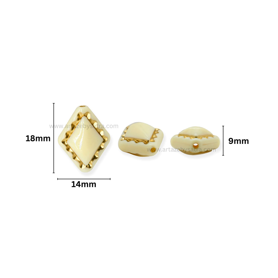 Flat Diamond  Beads | Size : 18mm