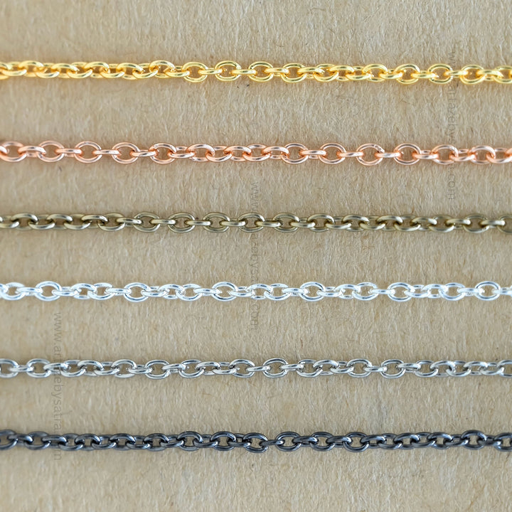 Iron Twisted Link O-Shaped Chain | Size:H-2mm W-2mm| Qty : 100g | IC05