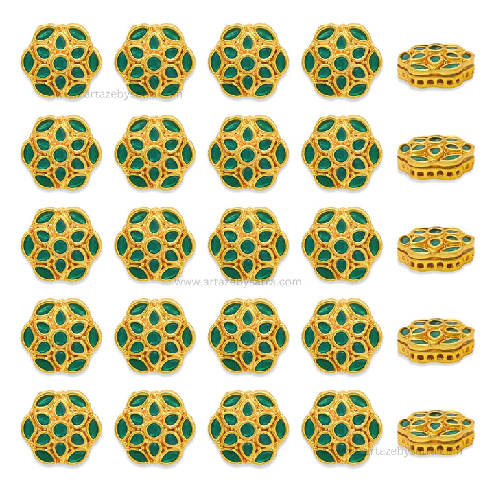 Meenakari Kundan Beads | Size : 21mm | Qty : 6pcs | MK19