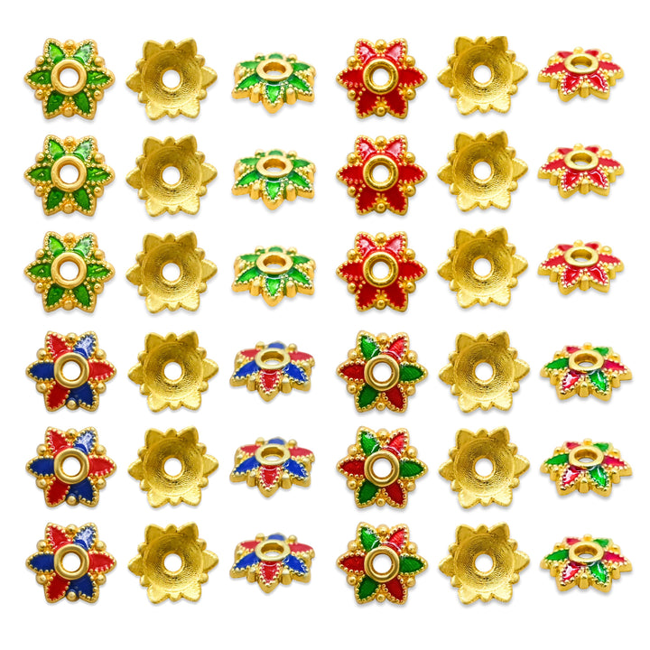 Designeer Meenakari Beads Cap | Size : 7mm | Qty : 50pcs | MK43