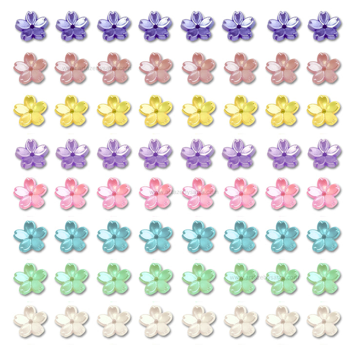Colour Flower Hair Accessories | Size : 12mm | Qty : 100pcs | HA29