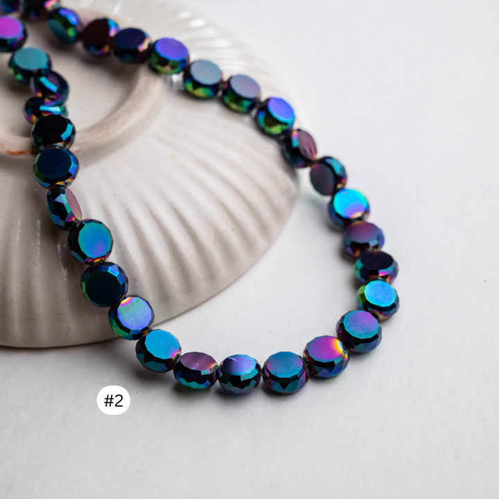 Round Elegant Glass Beads | Size - 10mm | 39pcs | GB49