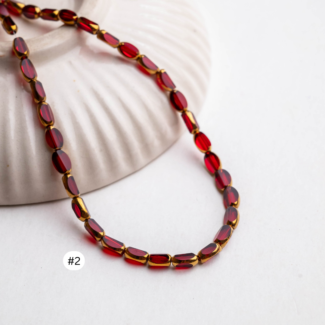 Elegant Glass Beads | Size - 6mm | Approx 100pcs 2line | GB16