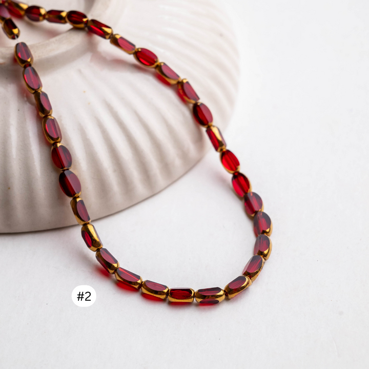 Elegant Glass Beads | Size - 6mm | Approx 100pcs 2line | GB16