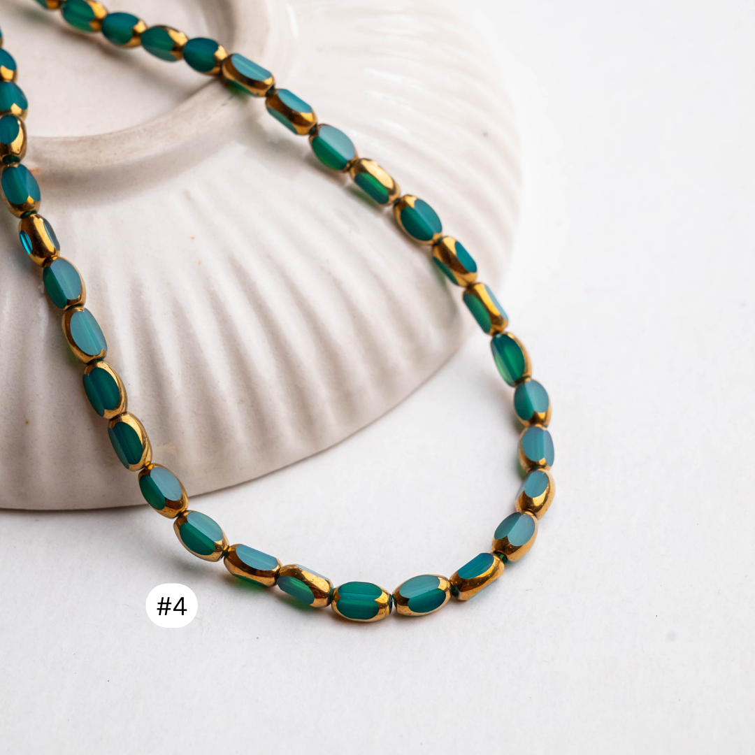 Elegant Glass Beads | Size - 6mm | Approx 100pcs 2line | GB16