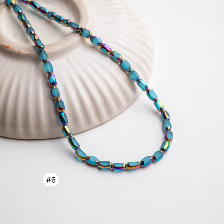 Elegant Glass Beads | Size - 6mm | Approx 100pcs 2line | GB16