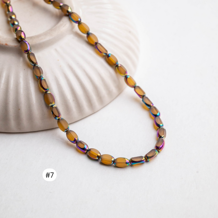 Elegant Glass Beads | Size - 6mm | Approx 100pcs 2line | GB16