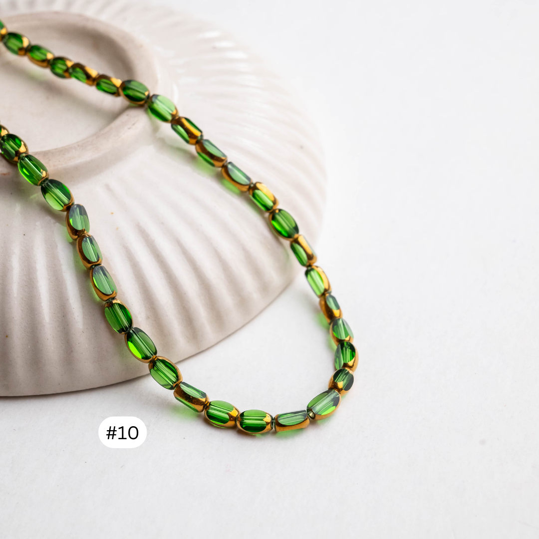 Elegant Glass Beads | Size - 6mm | Approx 100pcs 2line | GB16