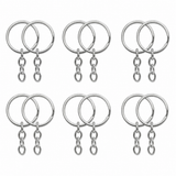 Nickel Keychain Ring Set with Chains | Size : 30mm | Qty : 144pcs-1gross | BF99