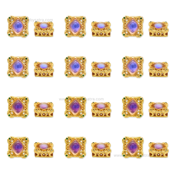 Brass Stone Beads | High Quality | Size : 12mm | Qty : 2pcs