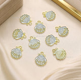 Seashell Enamel Charms | Size : 20mm | Qty : 10pcs | CHE169