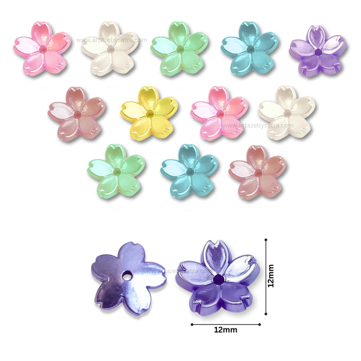 Colour Flower Hair Accessories | Size : 12mm | Qty : 100pcs | HA29