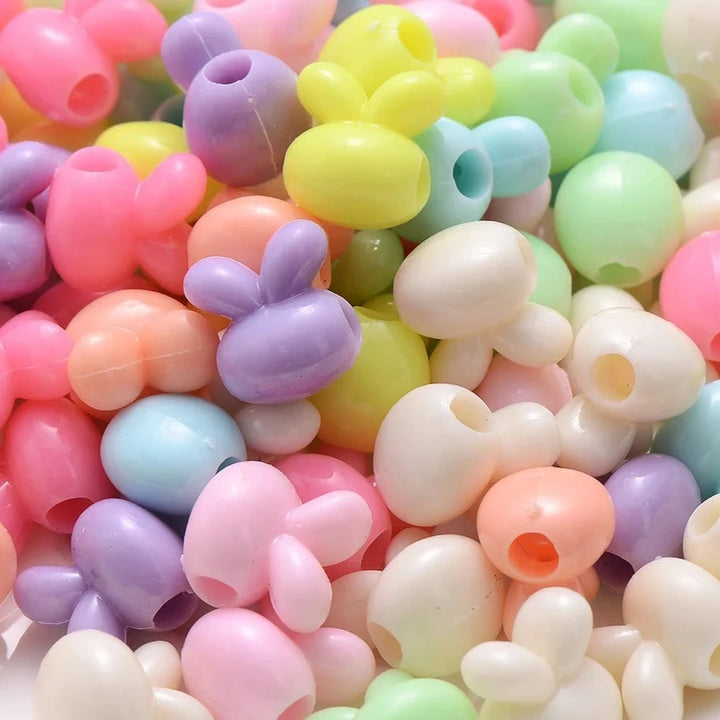 Assorted Rabbit Plastic Beads | Size : 14mm | PB70