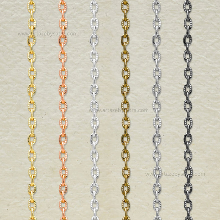 Iron Chain | Size : H-5mm W-3mm | Qty : 100grm | IC12