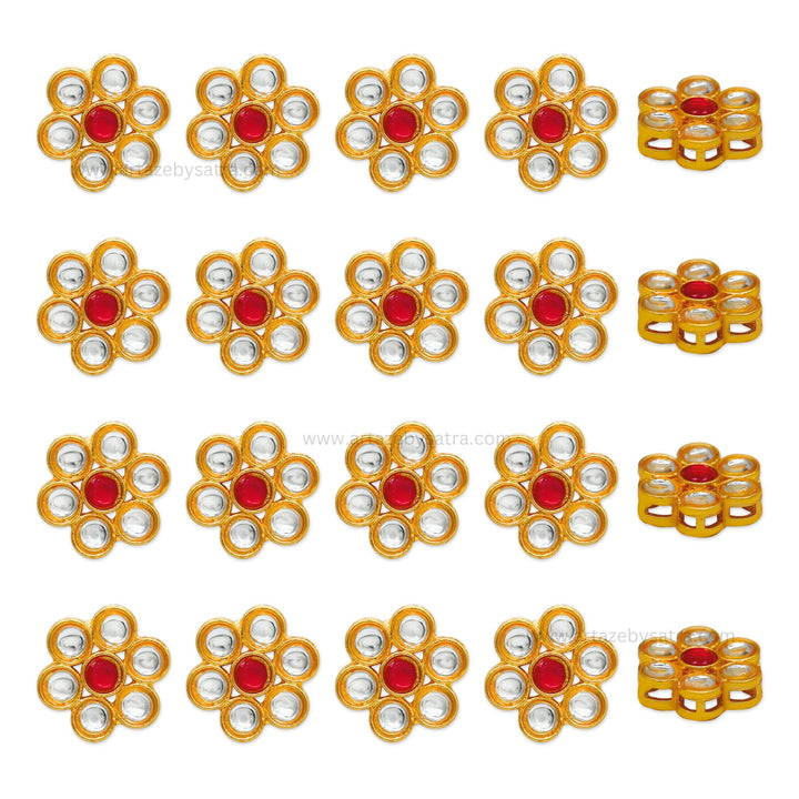 Meenakari Kundan Beads | Size : 18mm | Qty : 12pcs | MK14