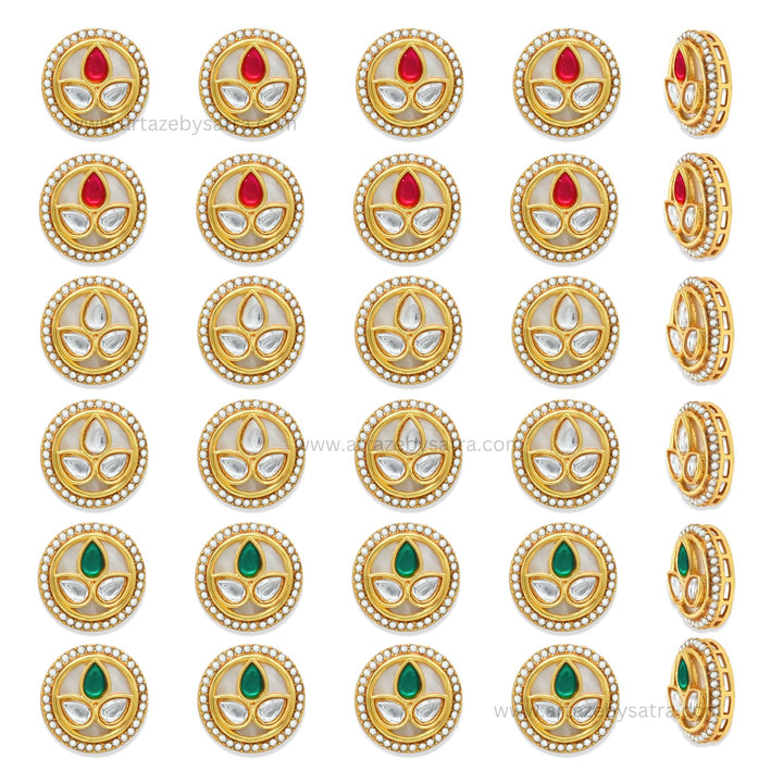 Meenakari Kundan Beads | Size : 19mm | Qty : 12pcs | MK20