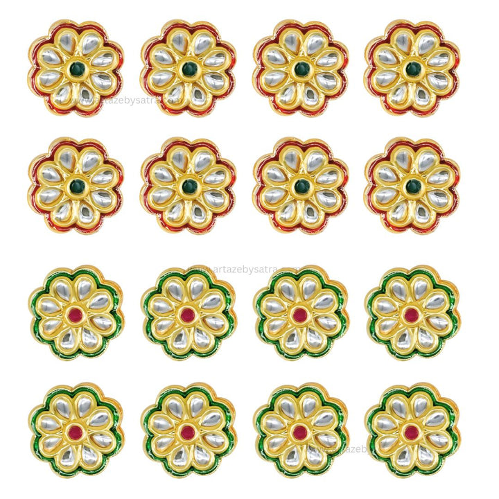 Meenakari Kundan Beads | Size : 25mm | Qty : 4pcs | MKB45