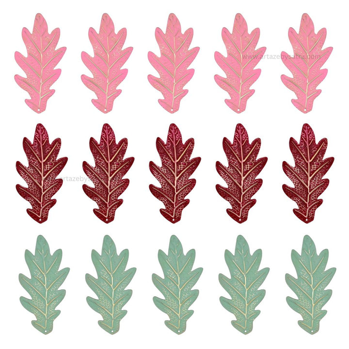 Leaf Coloured Metal Art | Size : 4inch | Qty : 10pcs | MA474