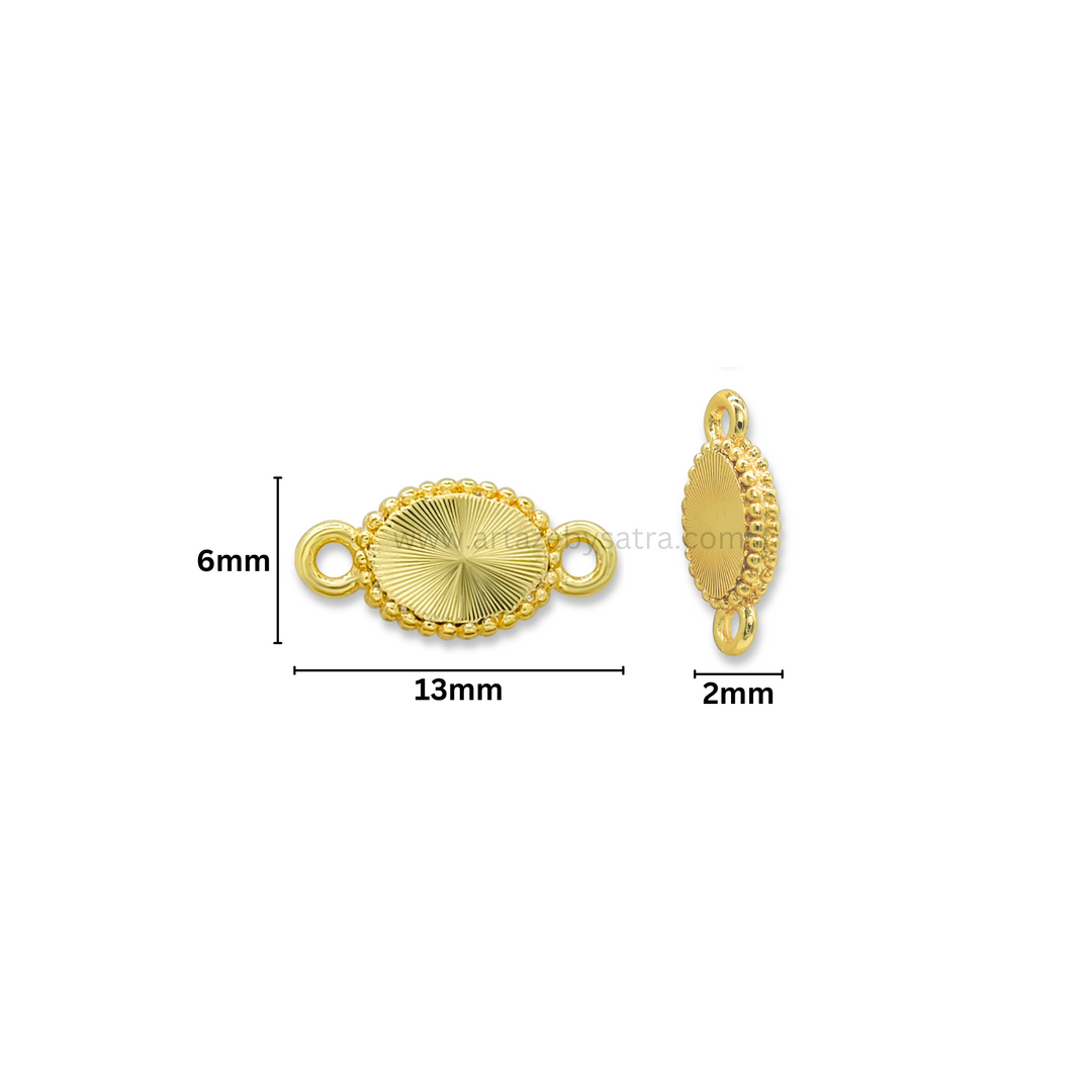 Brass Oval Charm Connector | High Quality | Size : 13mm | Qty : 2pcs