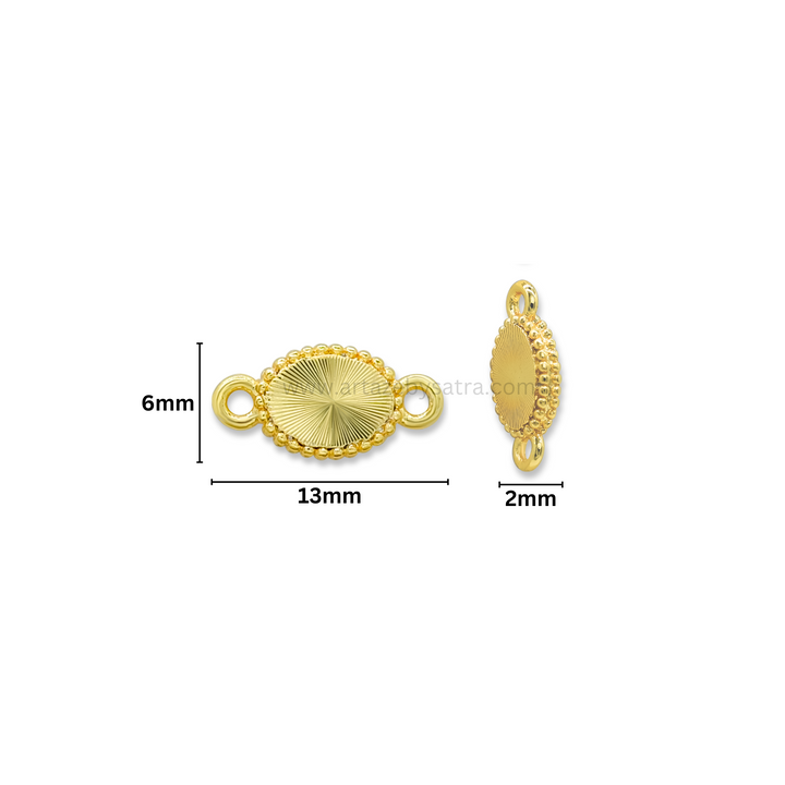 Brass Oval Charm Connector | High Quality | Size : 13mm | Qty : 2pcs