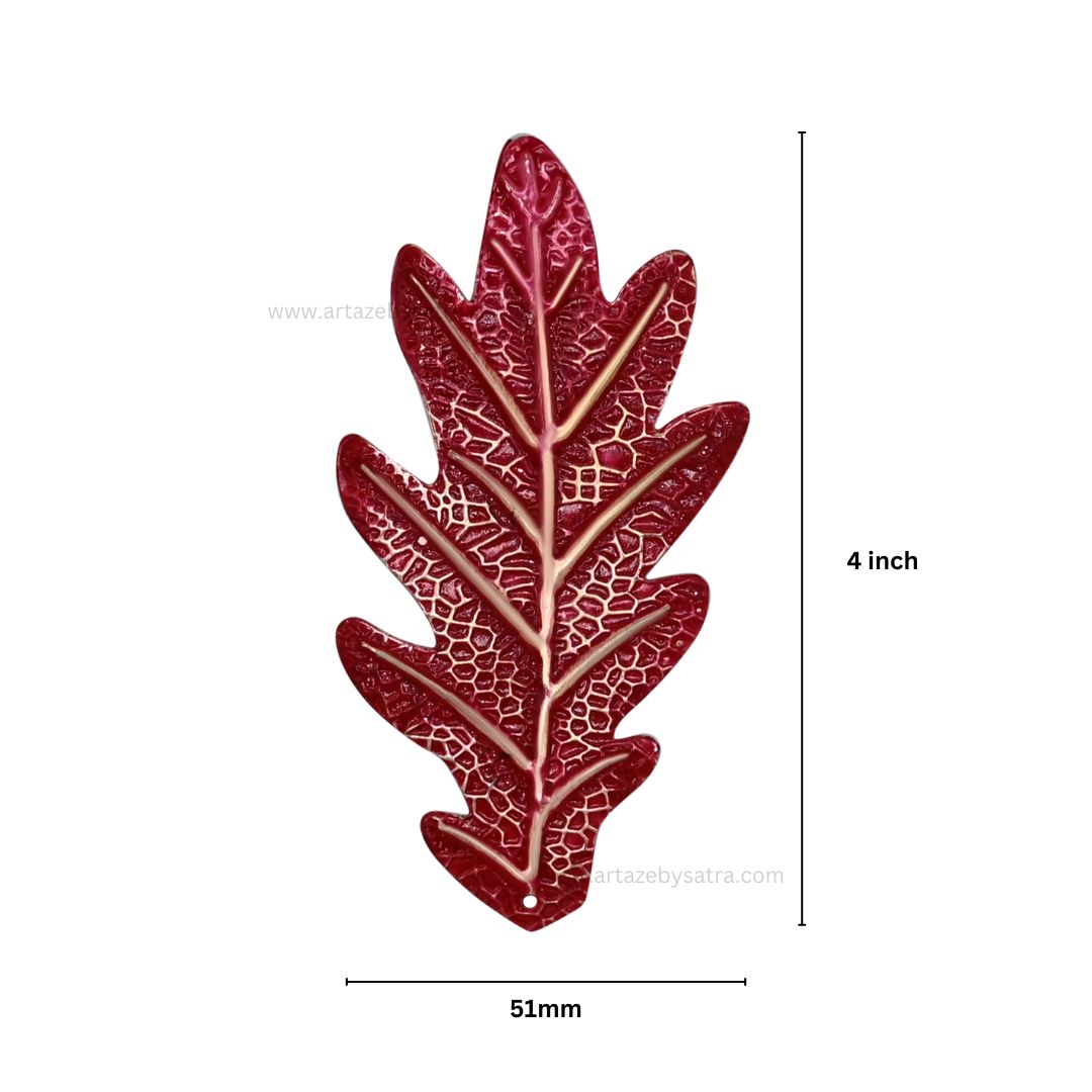 Leaf Coloured Metal Art | Size : 4inch | Qty : 10pcs | MA474