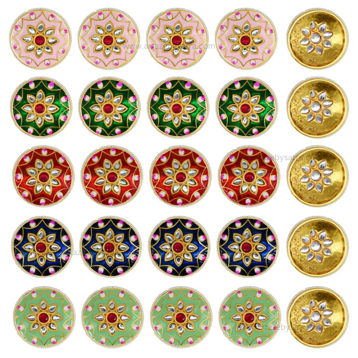 Meenakari Kundan Beads | Size : 24mm,38mm | C-538