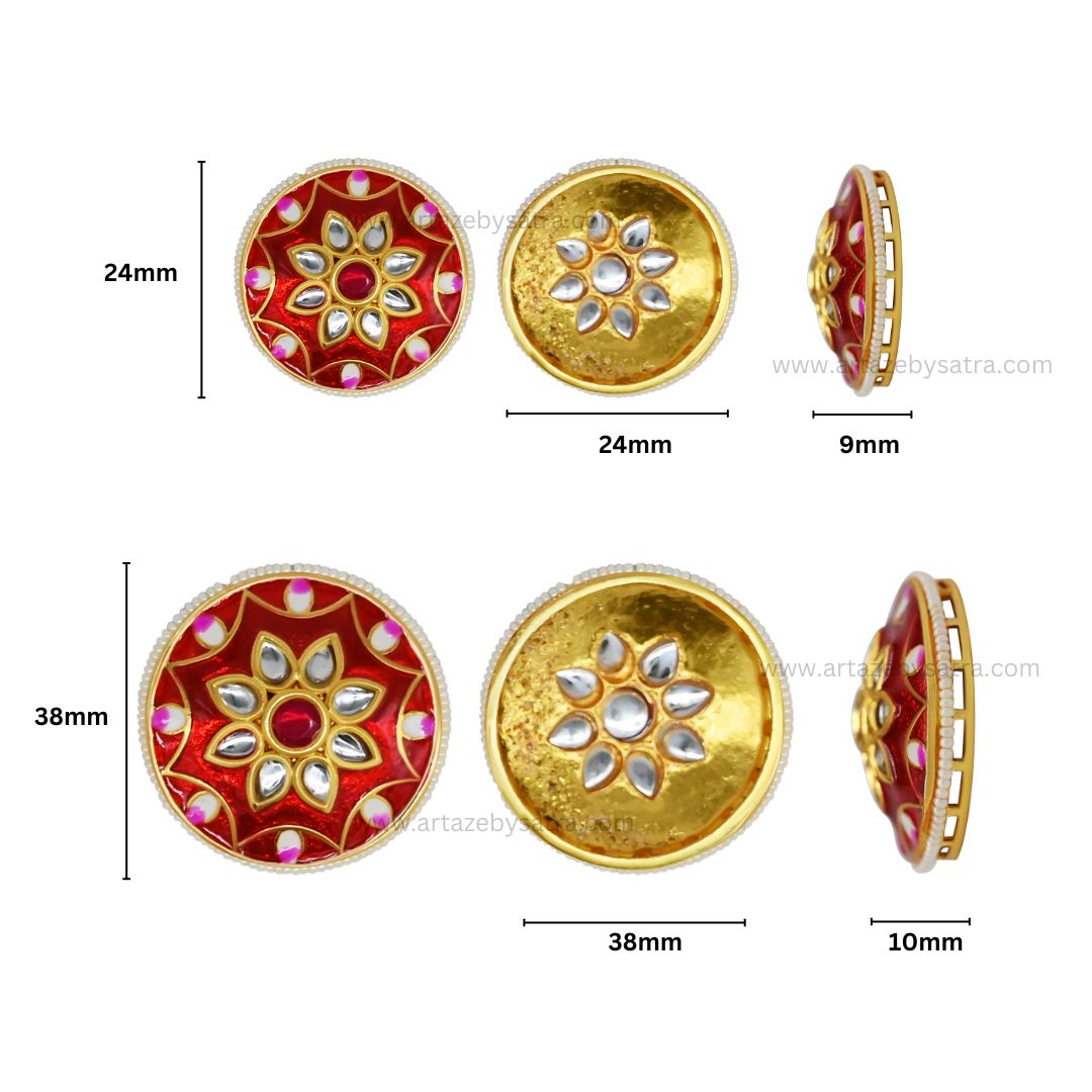 Meenakari Kundan Beads | Size : 24mm,38mm | C-538