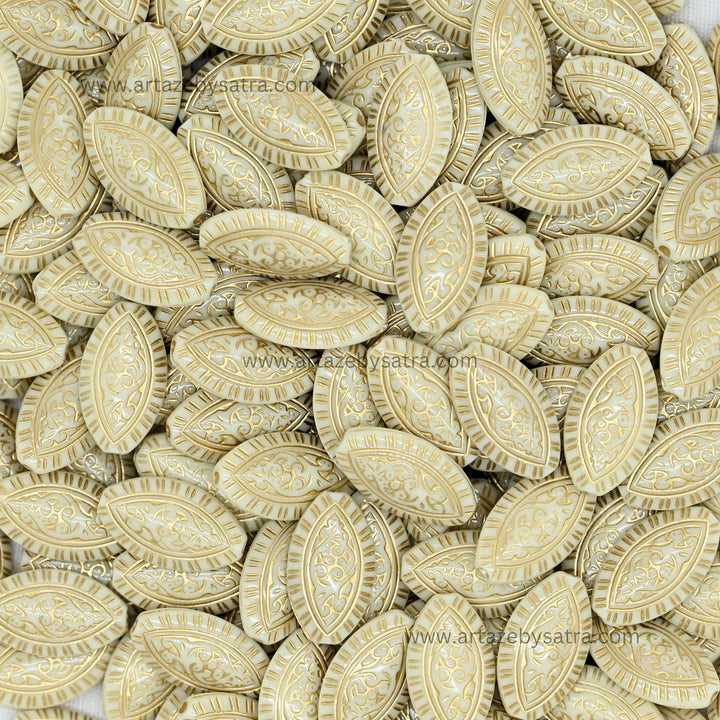 Flat Oval Navette Beads | Size : 19mm